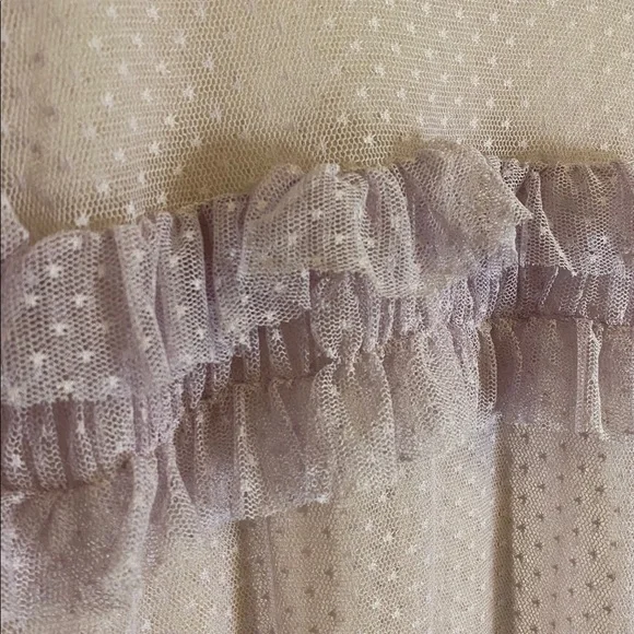 Topshop Pastel Lilac Sheer Ruffle Top with Dotted Swiss Detail - Picture 5 of 6